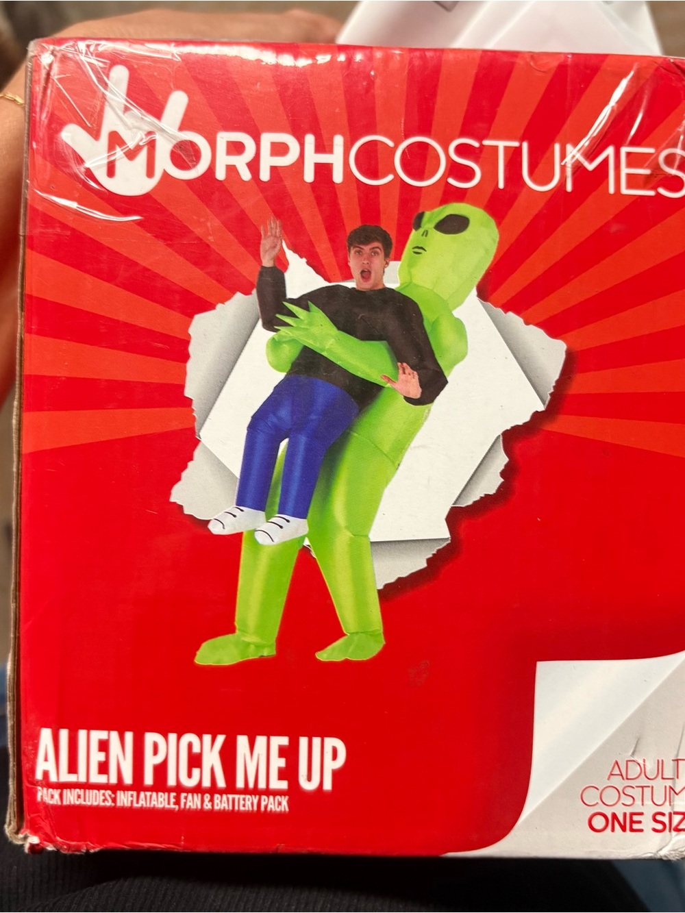 Morph costumes Alien Pick Me Up Inflatable Costume - Green adult size one